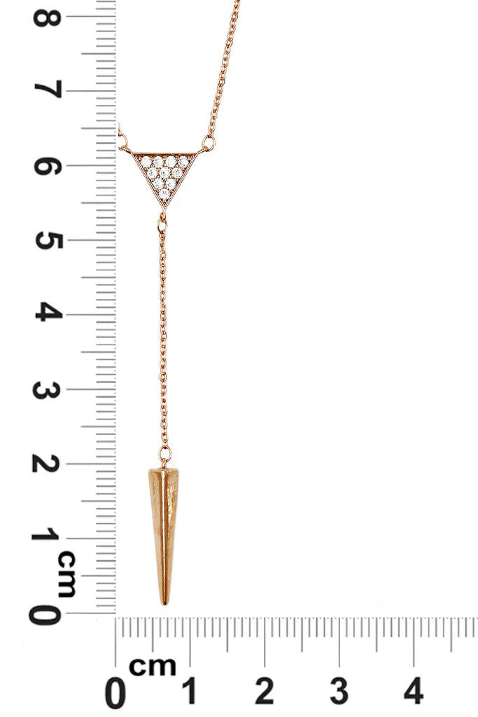cabinet small triangle crystal pendant necklace