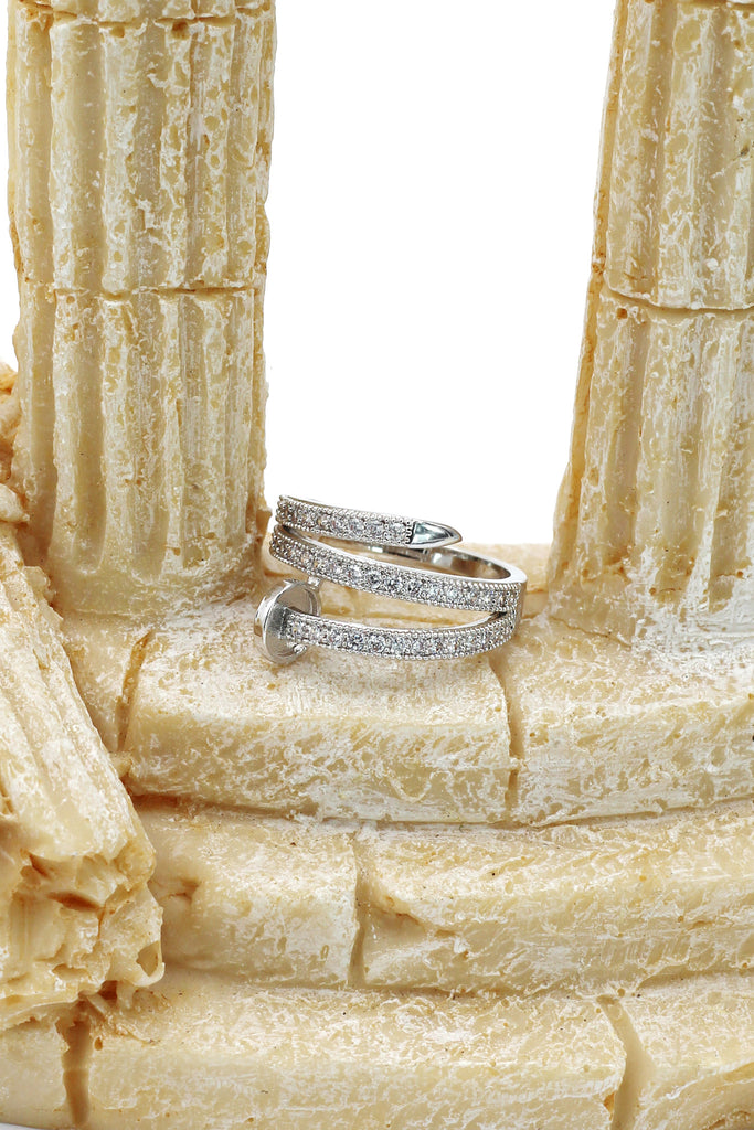 fashion micro pave crystal belt ring