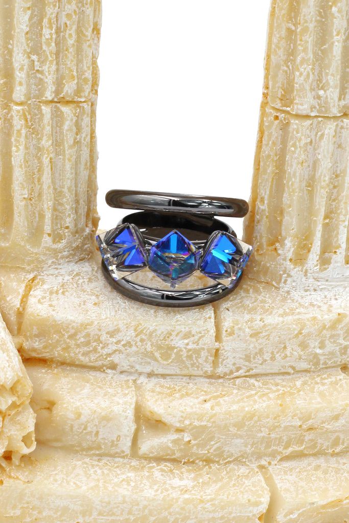 simple square crystal ring