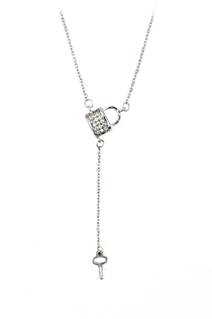 fashion crystal lock necklace ring set
