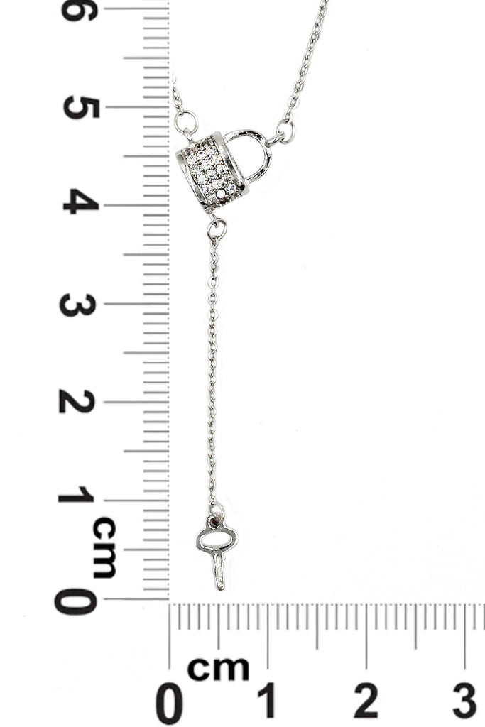 fashion crystal lock necklace ring set