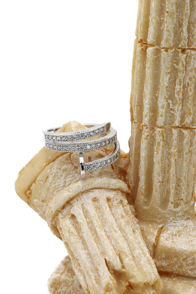 fashion micro pave crystal belt ring