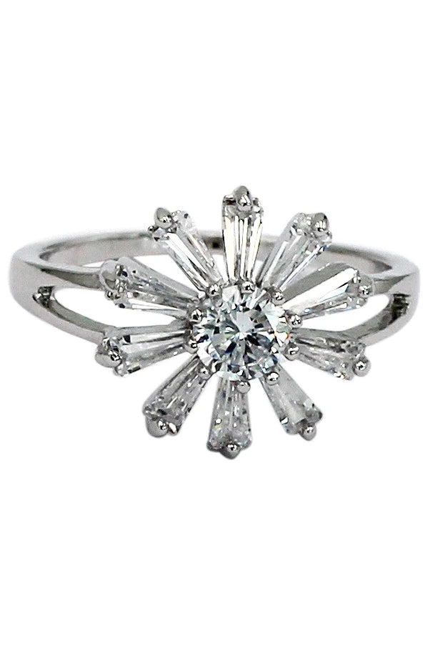 Small daisy crystal ring necklace set