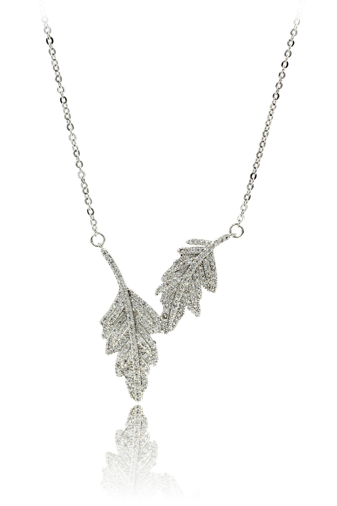 fashion crystal leaf clavicle necklace