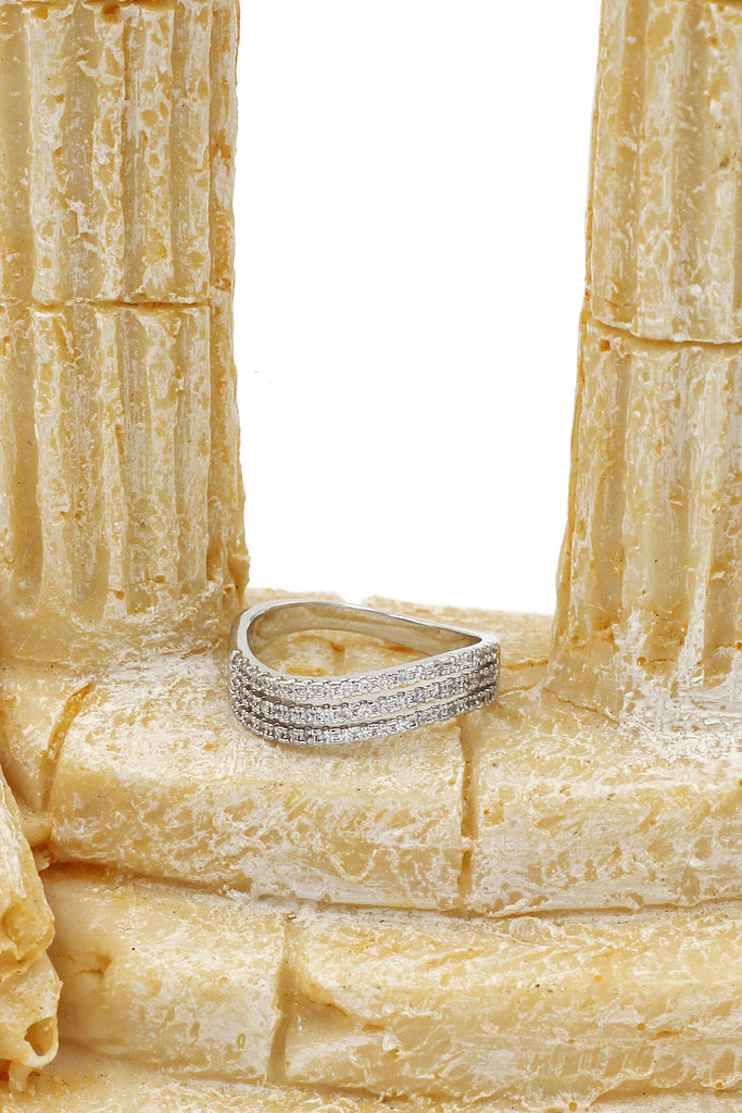 fashion silver crystal ring