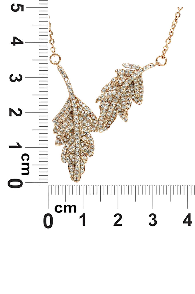 fashion crystal leaf clavicle necklace