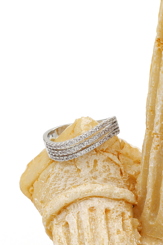 fashion silver crystal ring