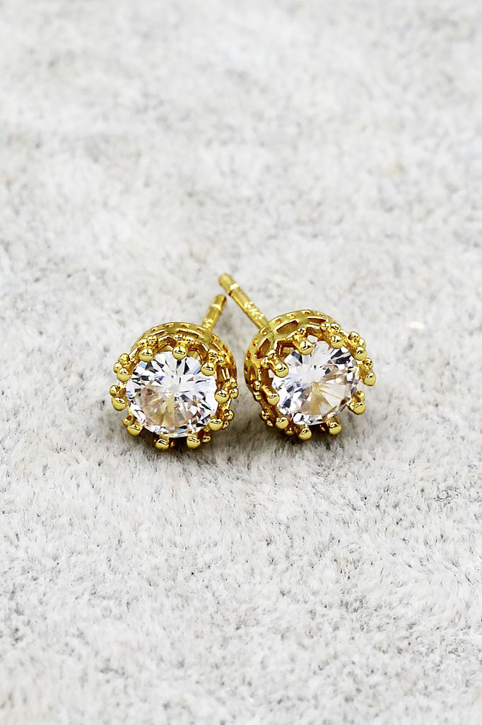 fashion crystal crown stud earrings