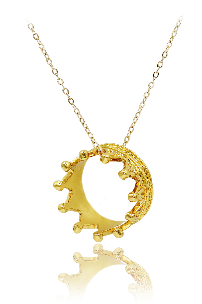 fashion big crown pendant necklace