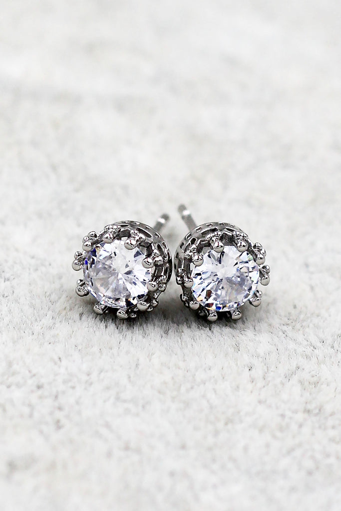 fashion crystal crown stud earrings