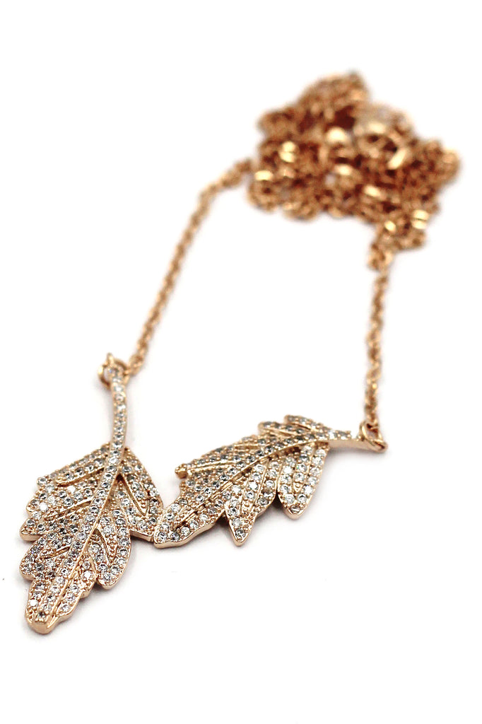 fashion crystal leaf clavicle necklace
