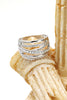 fashion crystal width silver ring