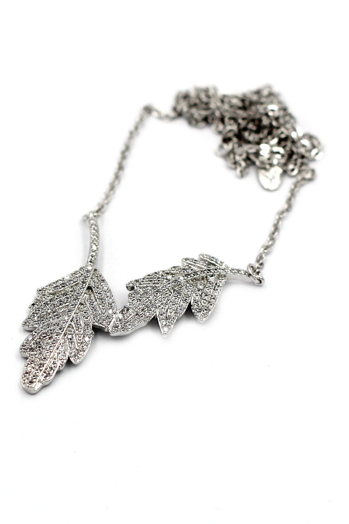 fashion crystal leaf clavicle necklace