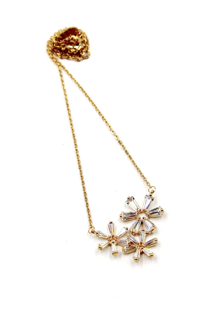 elegant flower necklace earring set