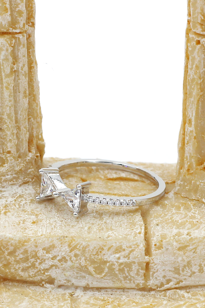 delicate butterfly crystal ring