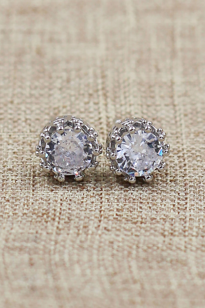fashion crystal crown stud earrings