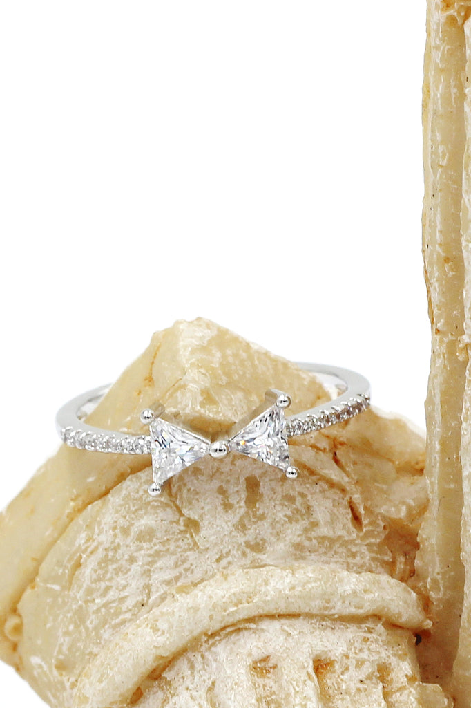 delicate butterfly crystal ring