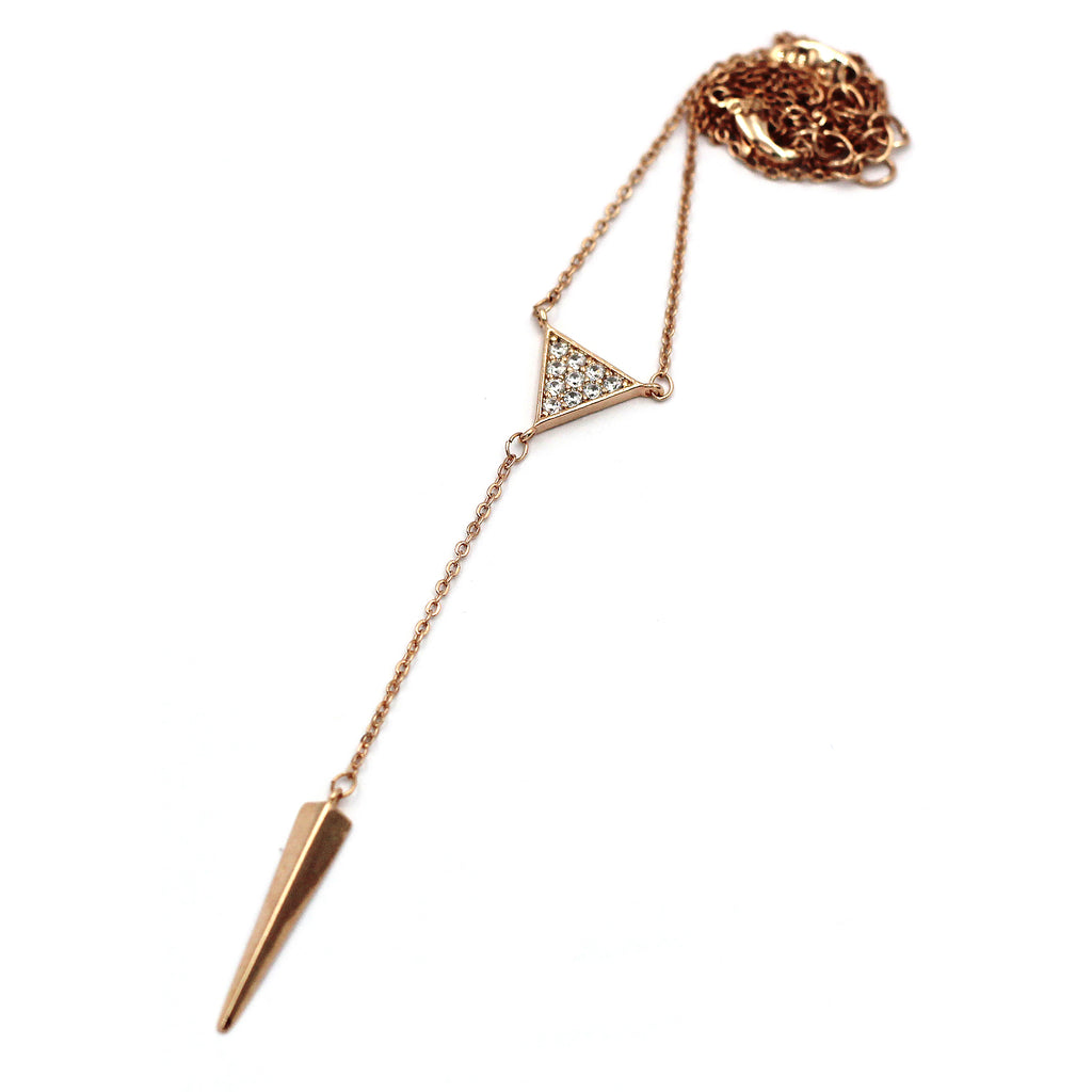 cabinet small triangle crystal pendant necklace