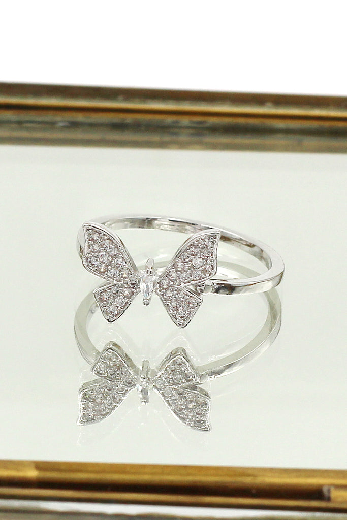 fashion butterfly crystal ring