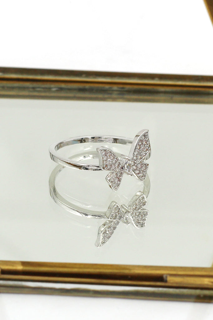 fashion butterfly crystal ring
