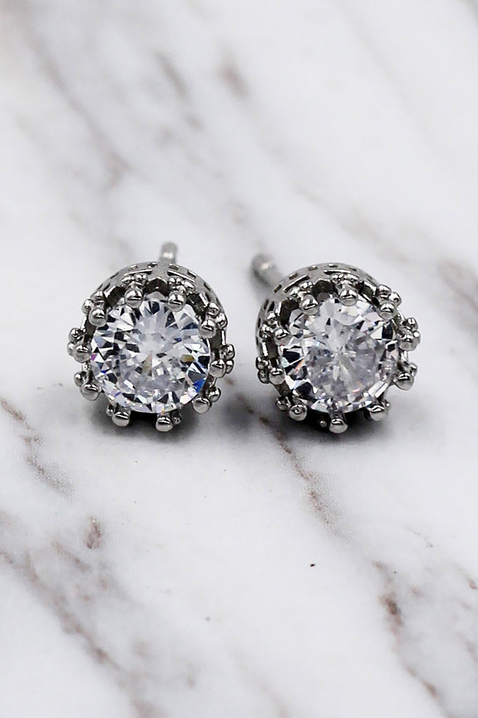 fashion crystal crown stud earrings