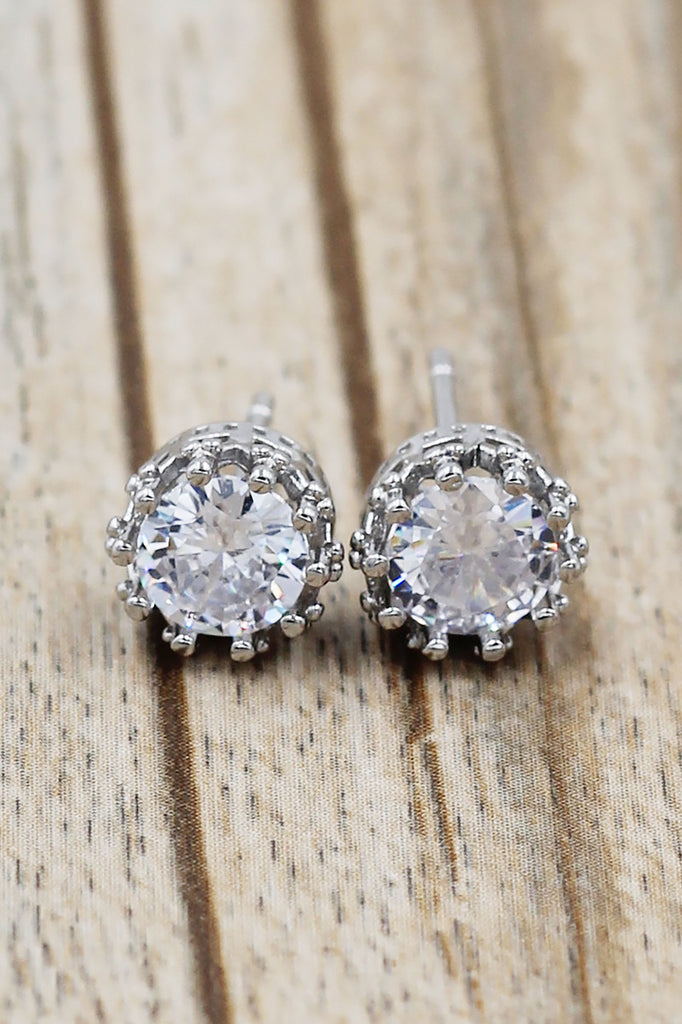 fashion crystal crown stud earrings
