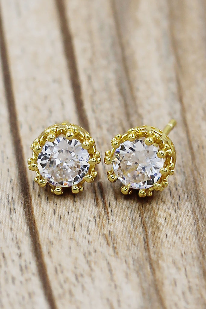 fashion crystal crown stud earrings