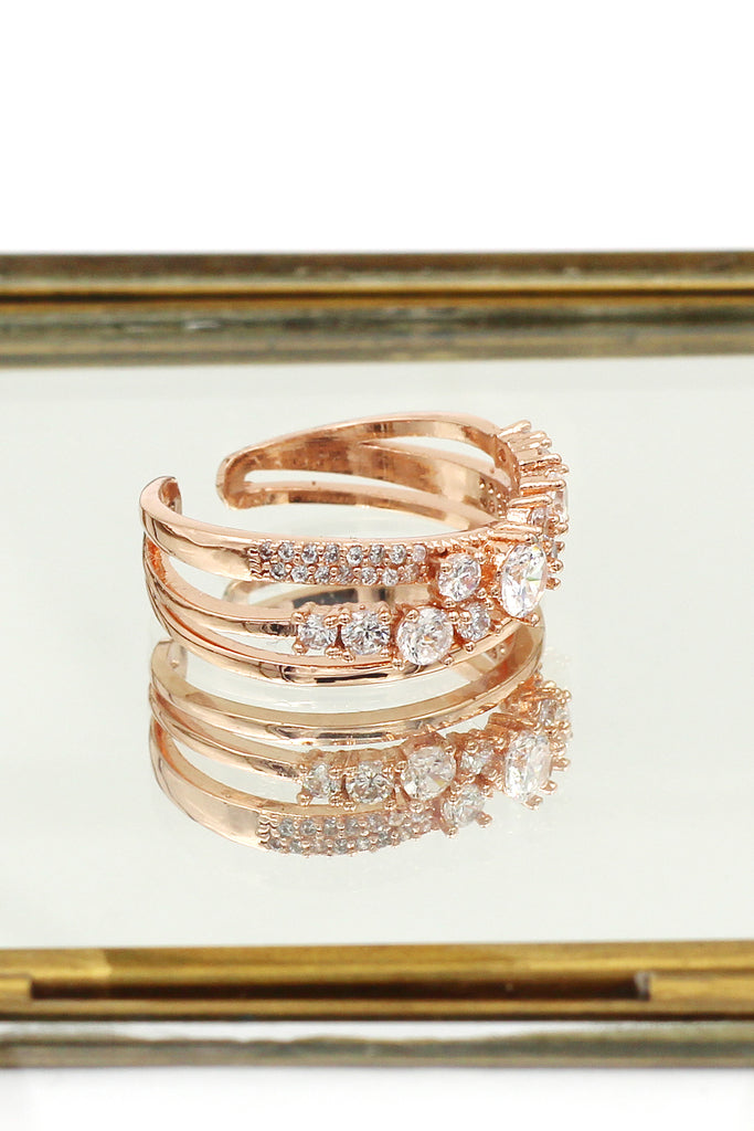 fashion row sparkling crystal ring
