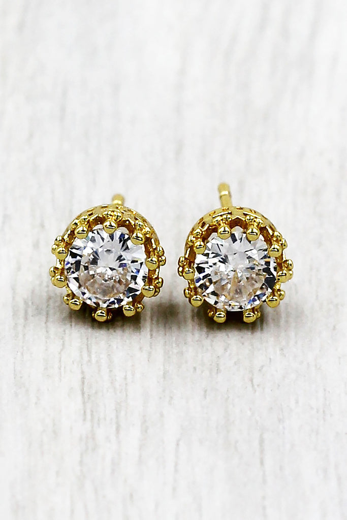 fashion crystal crown stud earrings