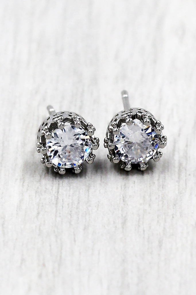 fashion crystal crown stud earrings