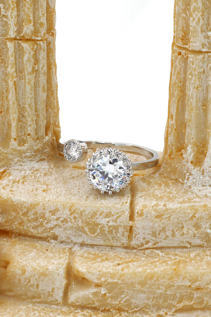 lovely silver mesh crystal ring