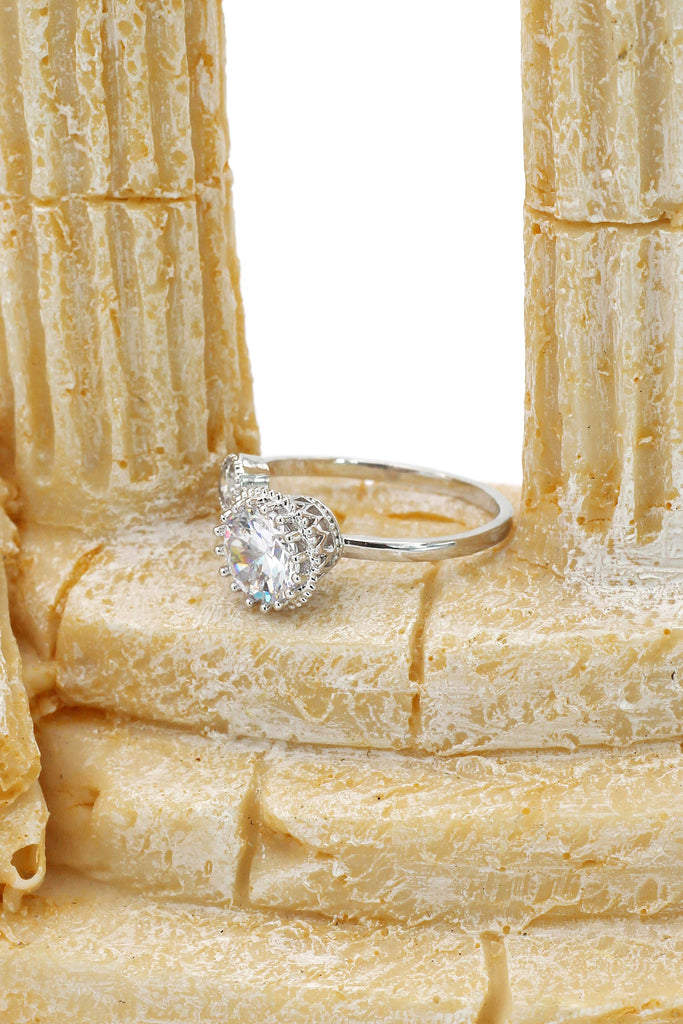 lovely silver mesh crystal ring