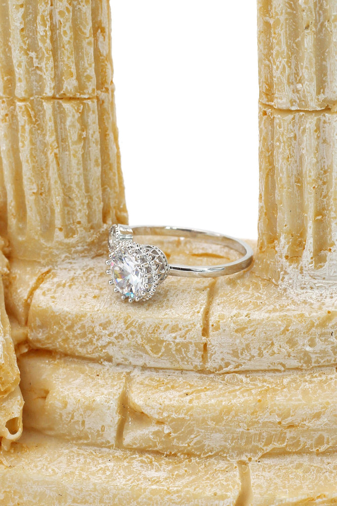 fashion silver shiny crystal bracelet ring set