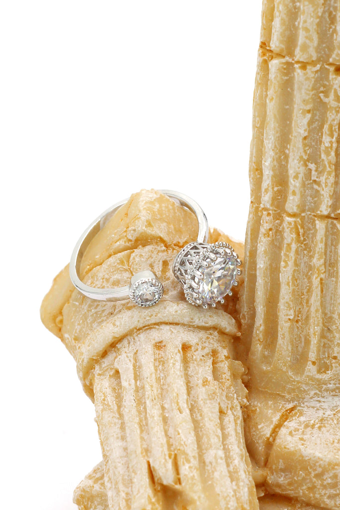 lovely silver mesh crystal ring