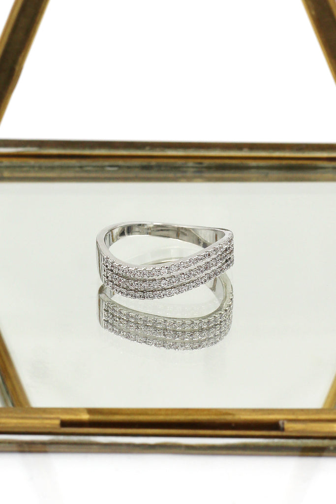 fashion silver crystal ring