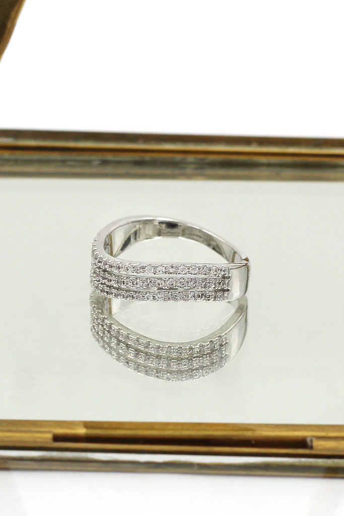 fashion silver crystal ring