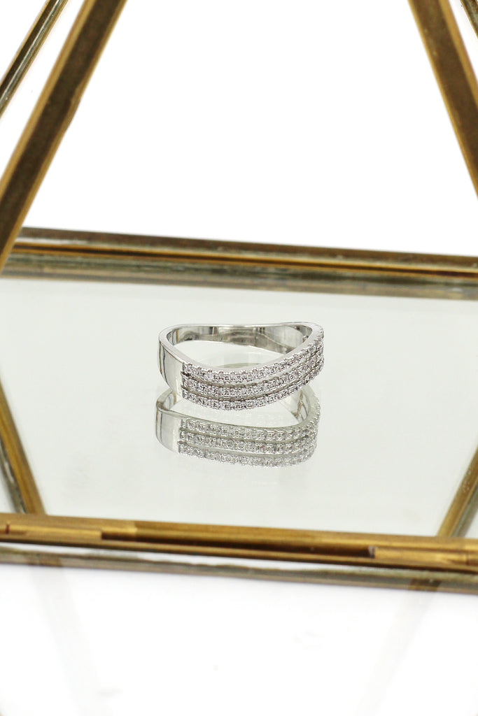 fashion silver crystal ring