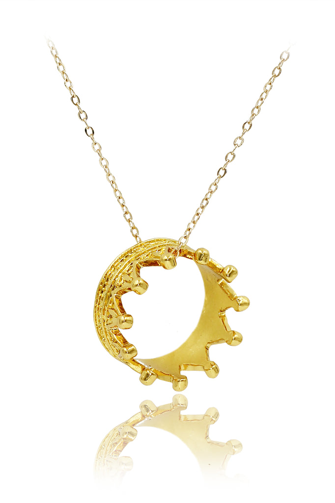 fashion big crown pendant necklace