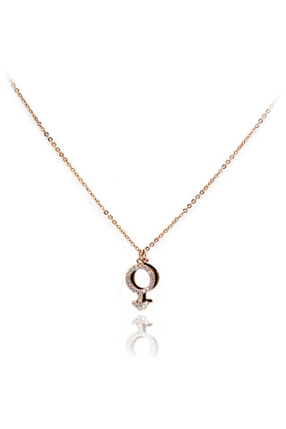 double circle clavicle crystal necklace
