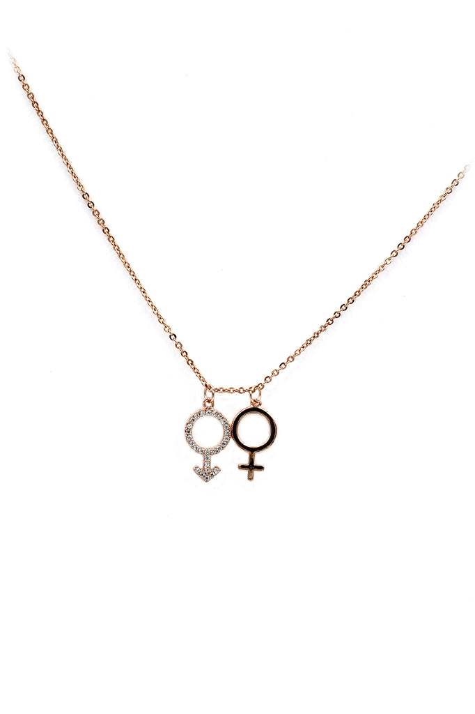 simple symbol crystal necklace