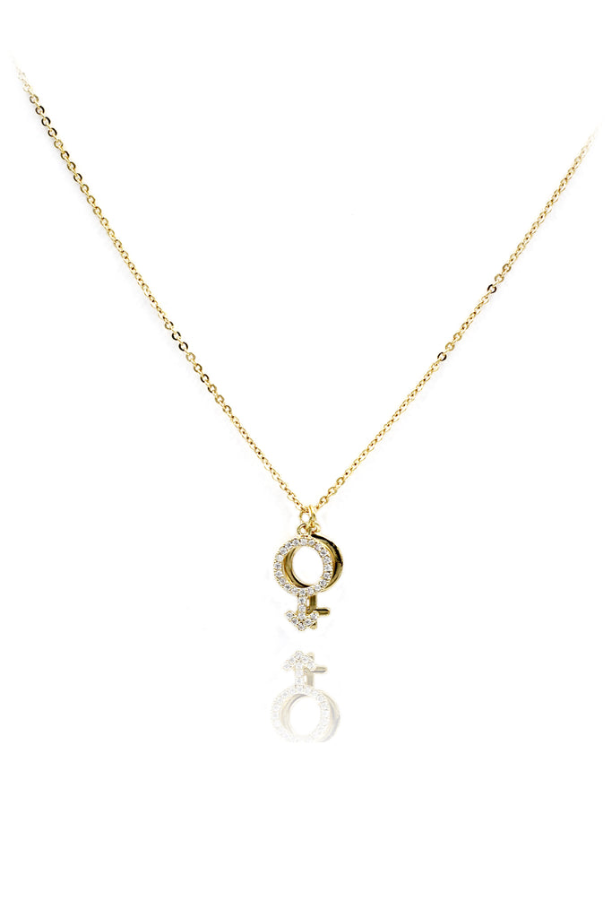 simple symbol crystal necklace