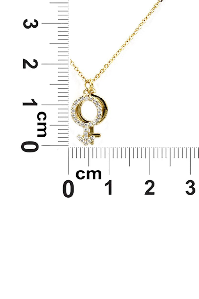 simple symbol crystal necklace