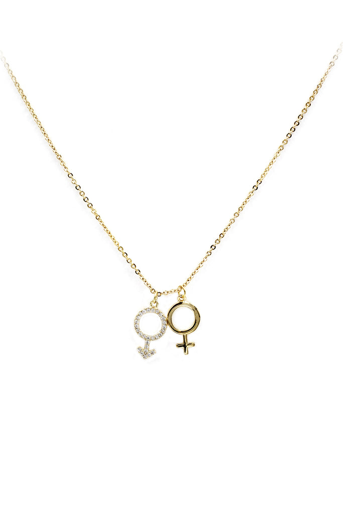 simple symbol crystal necklace