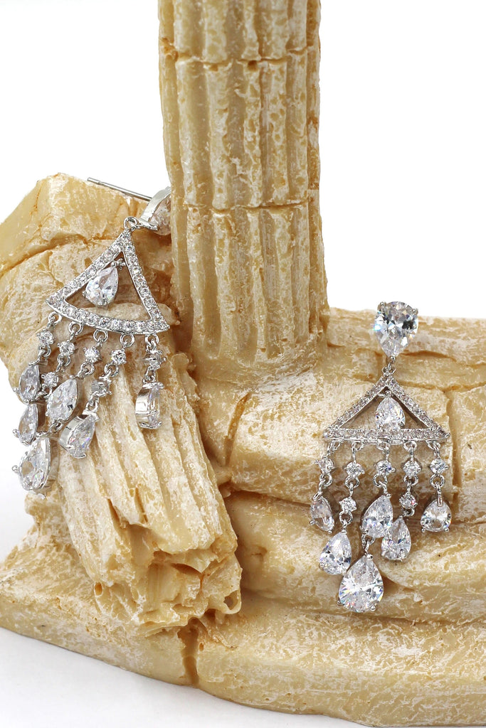 water drop crystal earrings ring set
