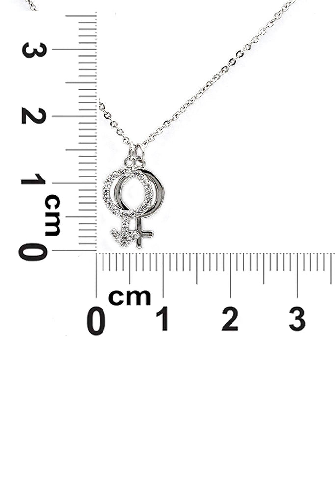 simple symbol crystal necklace