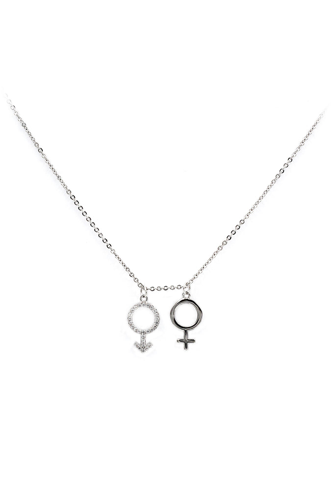 simple symbol crystal necklace