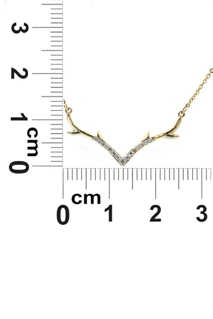 fashion antler crystal necklace