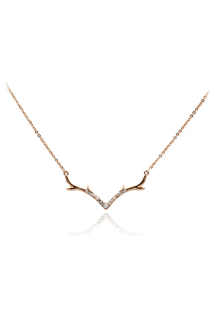 fashion antler crystal necklace