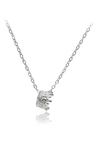 Crystal silver charm necklace