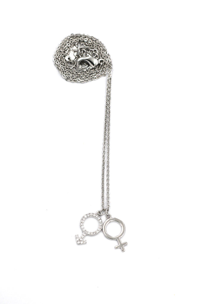 simple symbol crystal necklace